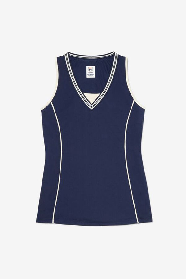 Fila Heritage Tennis Full Coverage Women's Tank Top - Navy,NZ 926-96150